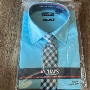New Boy’s Chaps Button Down Shirt with Tie